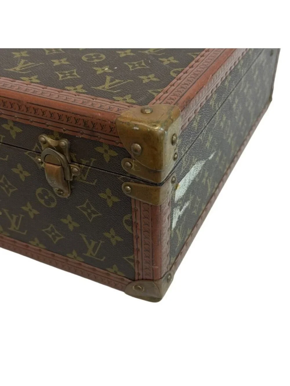 Louis Vuitton Bisten 60 Monogram Trunk Purse Suitcase Brown